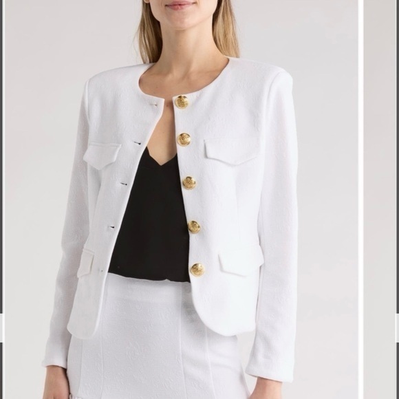 Veronica Beard Jackets & Blazers - NWT Veronica Beard Kensington Knit Fitted Jacket in White Size L